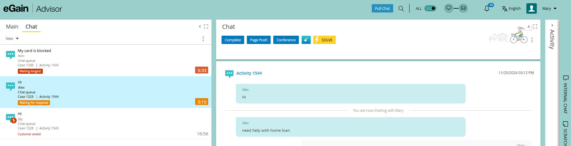 click the Pull Chat button