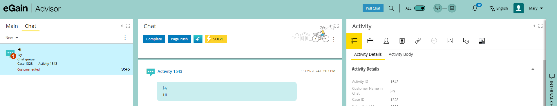 new chat activity indicator