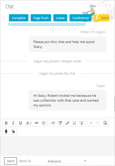 leave button chat