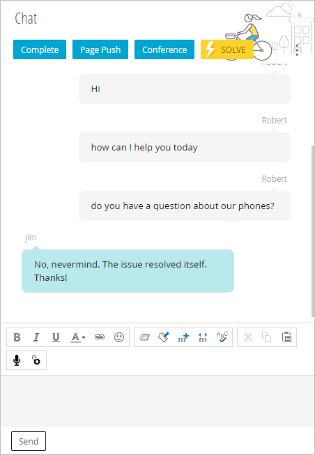 complete button chat